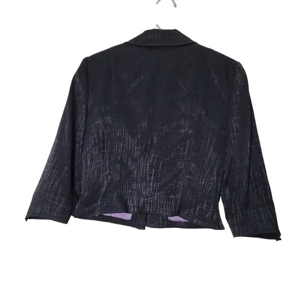 Alberto Makali Womens Blazer Coat 8 Black Dacron Long Sleeves Witchy Dark - Picture 2 of 9